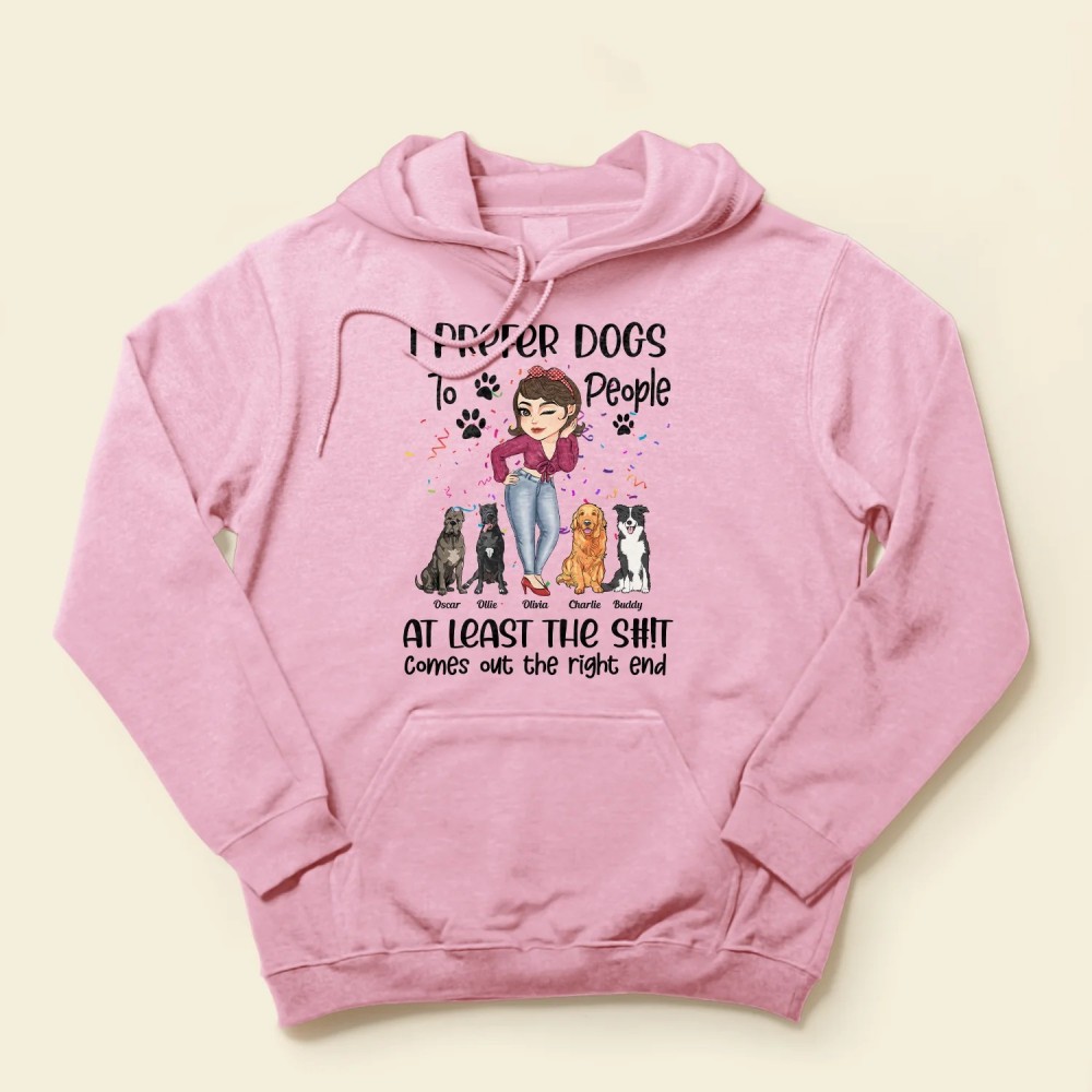 Prefer Dogs To People – Personalized Shirt – Birthday Gift For Dog Mom Dog Lover – Chibi Girl