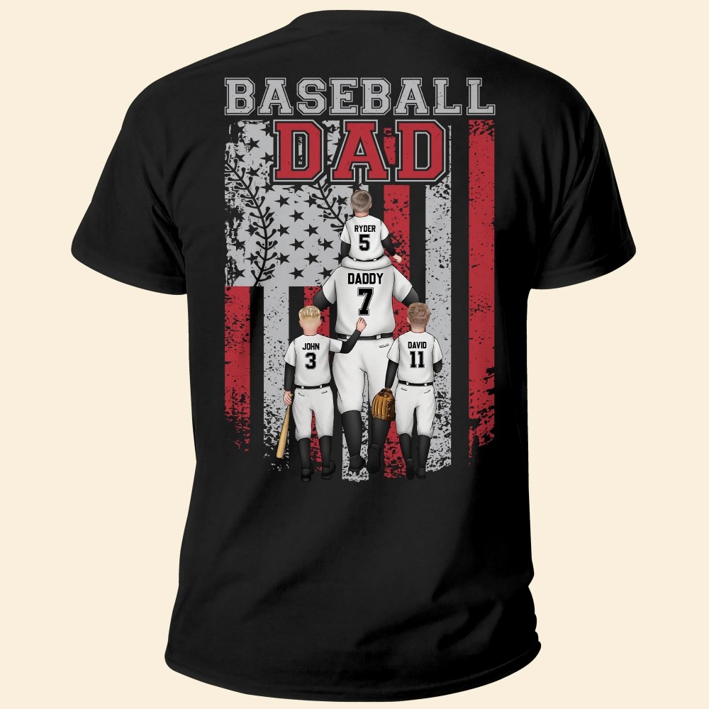 Baseball Dad Brother Grandpa Flag – Personalized Shirt