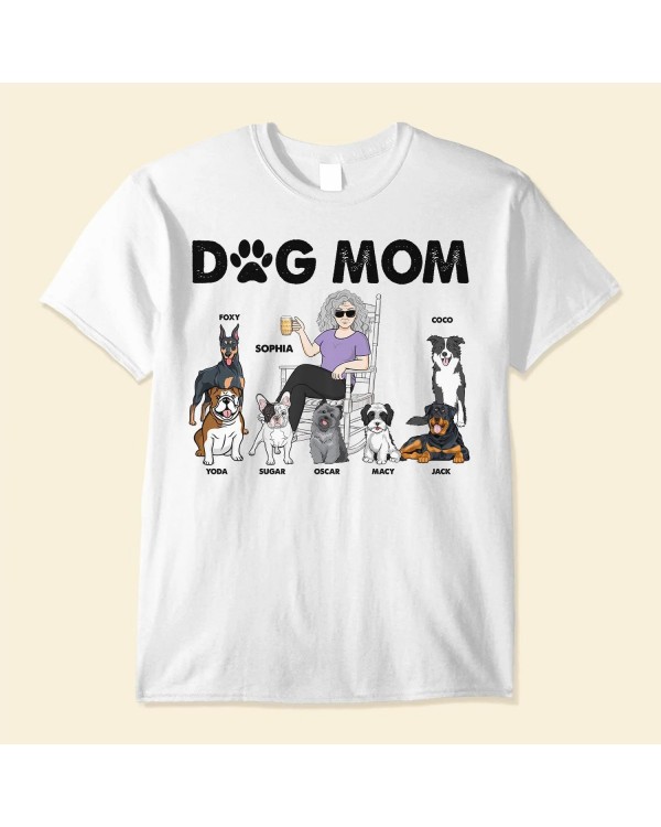 Dog Mom – Personalized Shirt – Birthday Funny Mother’s Day Gift For Her Woman Girl Dog Mom Dog Mama Fur Mama