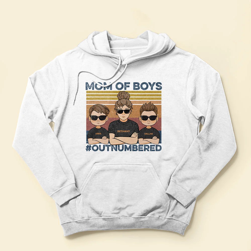 Mom Of Boys Outnumbered Family Custom Shirt Gift For Mom