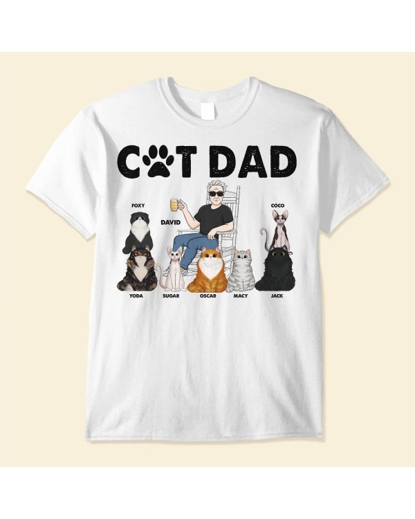 Cat Dad – Personalized Shirt – Birthday Funny Father’s Day Gift For Husband Dad Grandpa Cat Lover Cat Owner