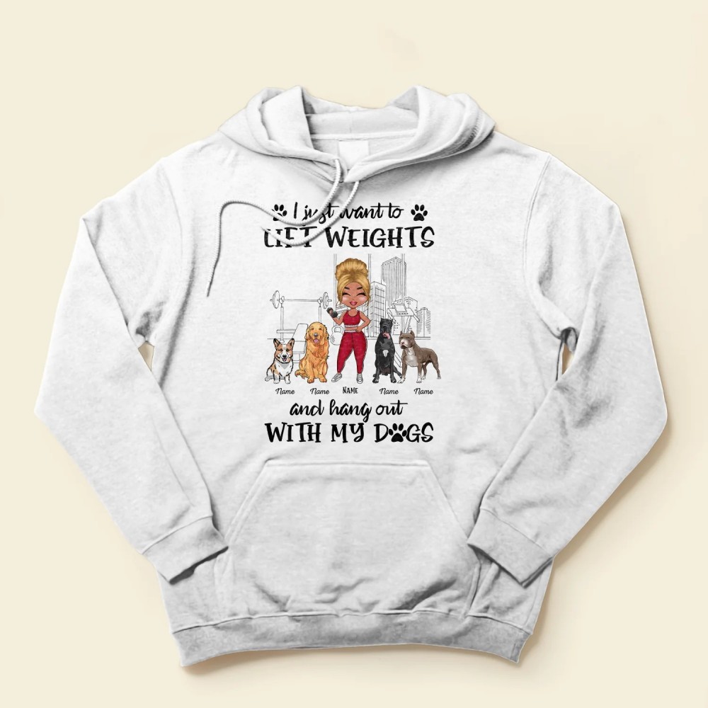 Hang Out With My Dogs – Personalized Shirt – Gift For Gymer – Chibi Fitness Girl