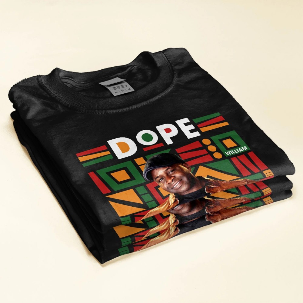 Dope Black Dad – Personalized Photo Shirt