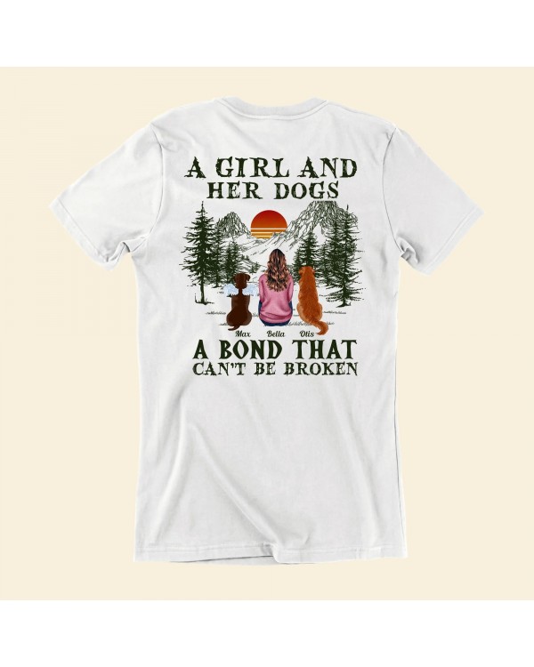 A Girl And Her Dogs Cats – Unbreakable Bond – Personalized Shirt