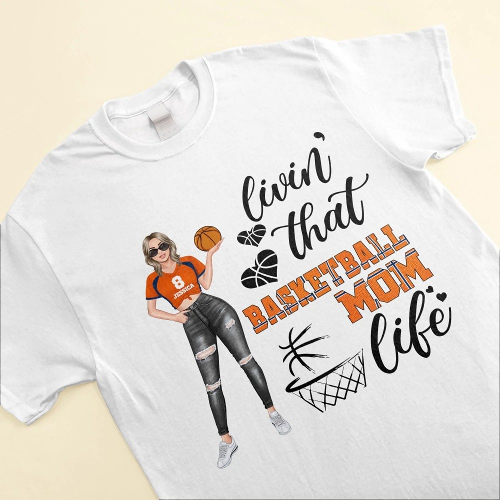 Basketball Mom Life- Personalized Shirt – Birthday Mother’s Day Gift For Mom Wife Basketball Mom