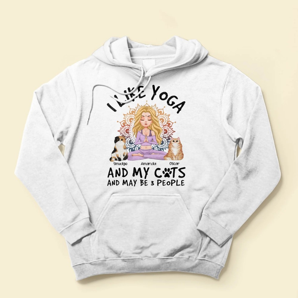 Namast’ay Home With My Cat – Personalized Shirt – Gift For Yoga Lover – Yoga Girl Illustration