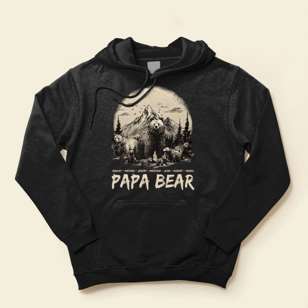 Papa Bear Grandpa Bear Daddy Bear With Cub’s Names – Personalized Shirt