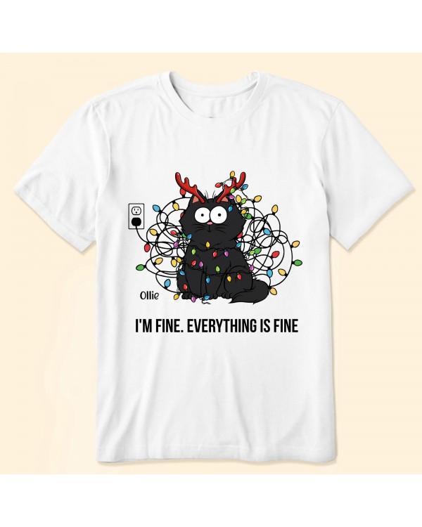 I’m Fine Everything Is Fine Christmas Pet Dog Cat Funny – Personalized Shirt