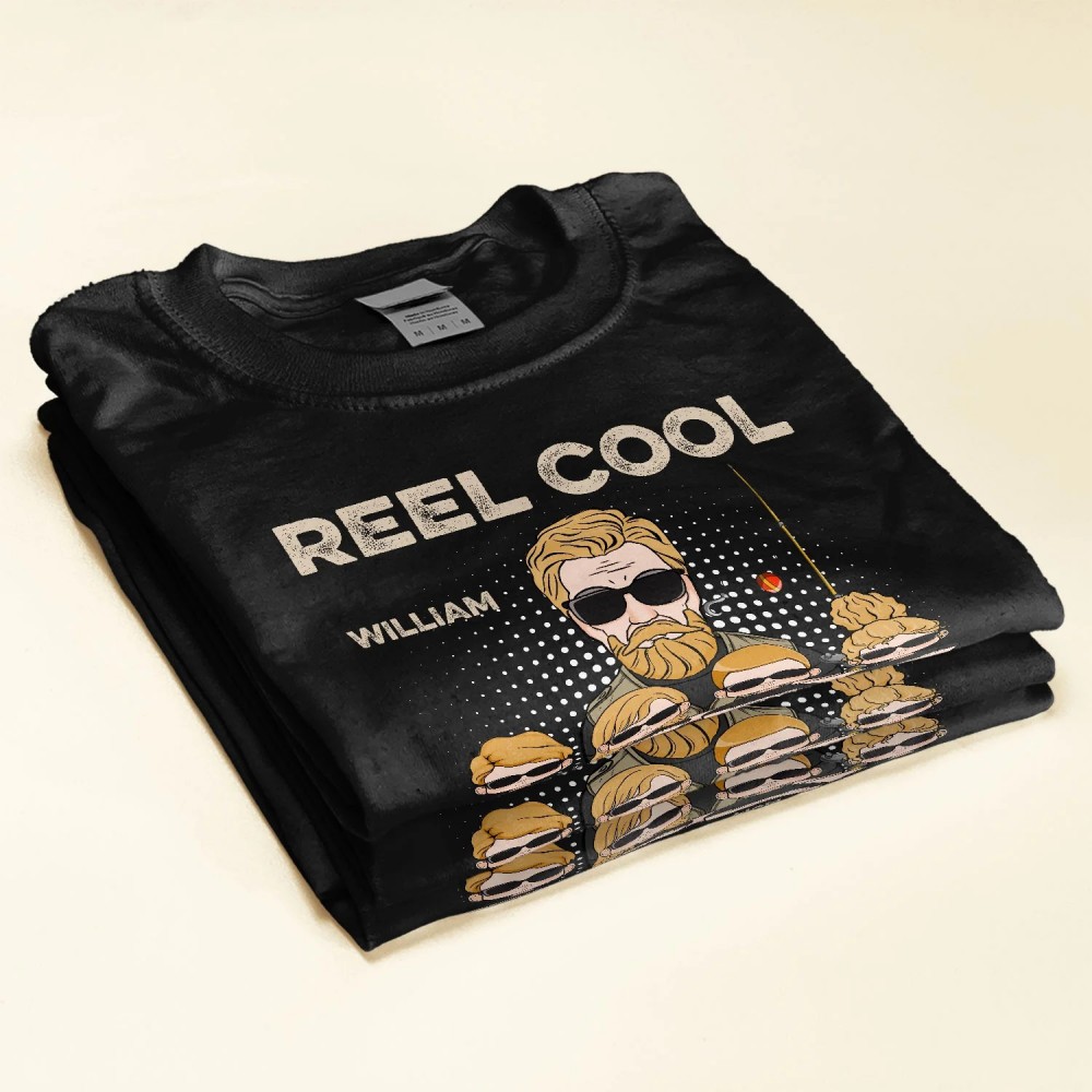 Reel Cool Dad Papa Grandpa – Personalized Shirt – Birthday Father’s Day Gift For Father Dad Daddy Grandfather Fisherman