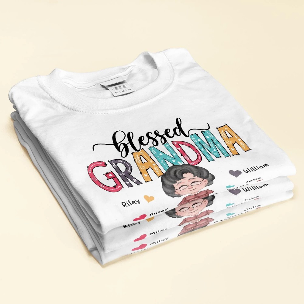 Blessed Grandma – Personalized Shirt – Birthday Mother’s Daygift For Mom Mother Grandma Nana Mimi