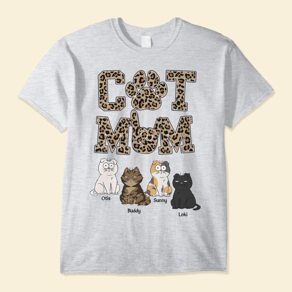 Cat Mom Leopard Version – Personalized Shirt