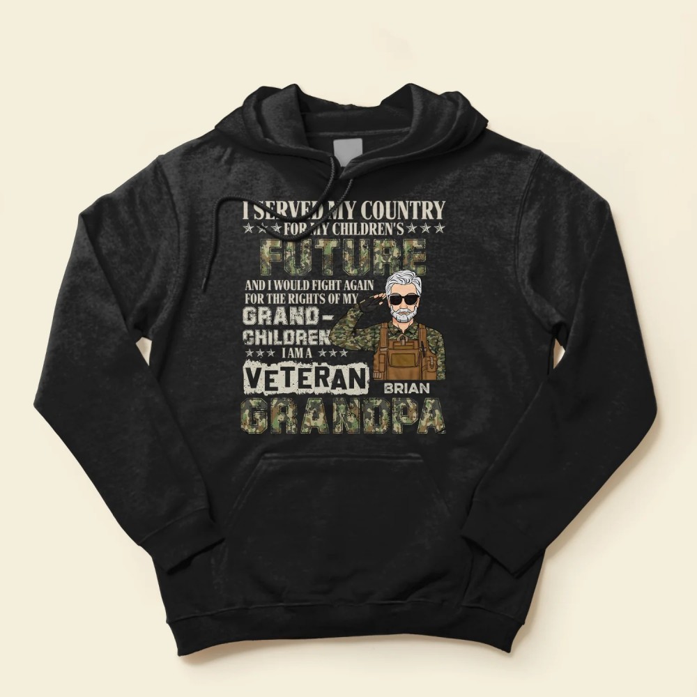 I Am Veteran Grandpa – Personalized Shirt – Father’s Day Birthday Gift For Veteran Granpa Grandfatherdad Father