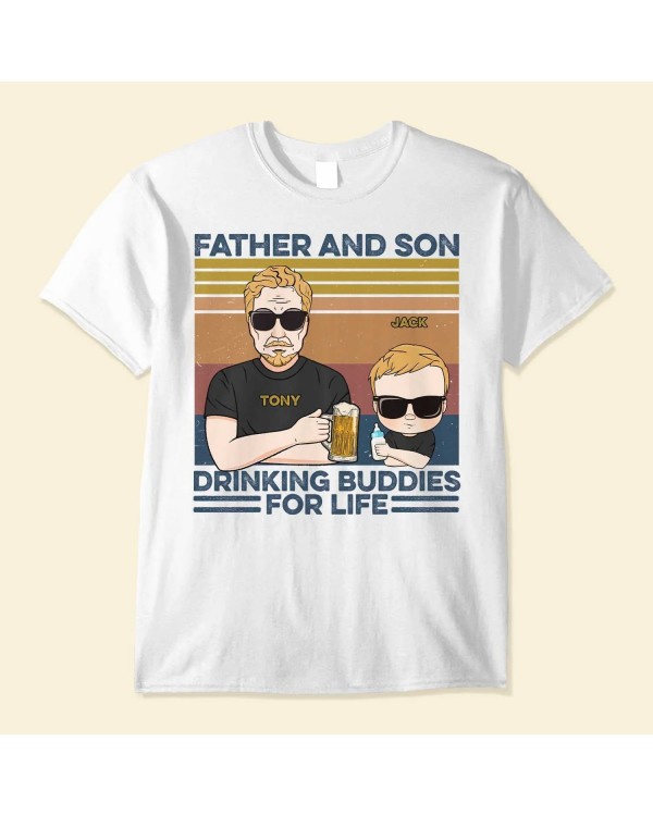 Father Mother Son Daughter Drinking Buddies – Personalized Shirt – Birthday And Christmas Gift For Father Mother – Drinking Family