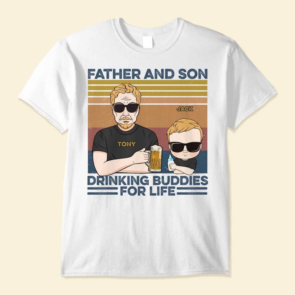 Father Mother Son Daughter Drinking Buddies – Personalized Shirt – Birthday And Christmas Gift For Father Mother – Drinking Family