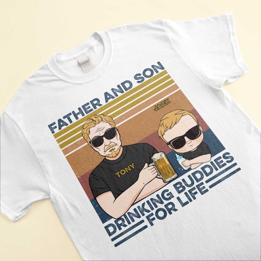 Father Mother Son Daughter Drinking Buddies – Personalized Shirt – Birthday And Christmas Gift For Father Mother – Drinking Family